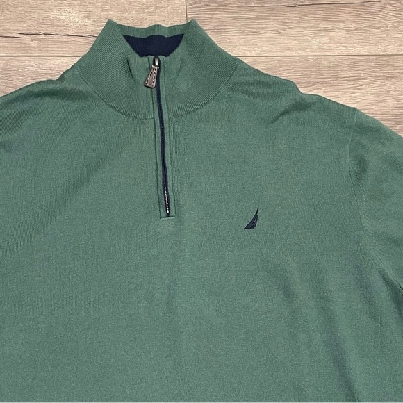 Nautica Men’s Navtech Classic Fit Quarter Zip Sweater Green Sz XXL NWT - Picture 4 of 9